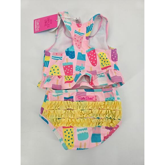 RuffleButts Ice Cream Print Two-Piece Swimsuit - Size 2T - Picture 3 of 3